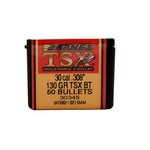 Barnes Bullets 30345 30 Caliber Bullets Triple-Shock X, 130 Grains, Hollow Point Boat Tail (HPBT) Lead-Free, Per 50