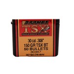 Barnes Bullets 30347 30 Caliber Bullets Triple-Shock X, 150 Grains, Hollow Point Boat Tail (HPBT) Lead-Free, Per 50