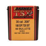 Barnes Bullets 30353 30 Caliber Bullets Triple-Shock X, 180 Grains, Hollow Point Boat Tail (HPBT) Lead-Free, Per 50