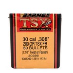 Barnes Bullets 30356 30 Caliber Bullets Triple-Shock X, 200 Grains, Hollow Point Flat Base (HPFB) Lead-Free, Per 50