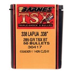 Barnes Bullets 30417 338 Lapua Magnum Bullets Triple-Shock X, 285 Grains, Hollow Point Boat Tail (HPBT) Lead-Free, Per 50
