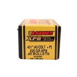 Barnes Bullets 30558 45 Colt Caliber Bullets XPB Handgun, 225 Grains, Solid Copper Hollow Point (SCHP) Lead-Free, Per 20