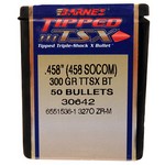 Barnes Bullets 30642 458 SOCOM Caliber Bullets Tipped Triple-Shock X, 300 Grains, Spitzer Boat Tail (SBT) Lead-Free, Per 50