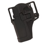 BlackHawk! 410500BK-L Serpa CQC, Belt & Paddle Holster Glock 17/22/31, Plain Matte Black Finish, Left Hand