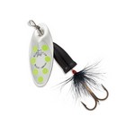 Blue Fox VBF1254 Vibrax Bullet Fly 1 Blade Size, 3/16 oz, Silver/Fluorescent Yellow/Black, Package of 1