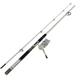 Eagle Claw MSSB802MS Surf Beast Spinning Combo 8' Length, 2 Piece Rod, Medium Power, 5+1 Bearings