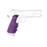 Hogue 45986 Laser Enhanced Grip Green Laser, Gov't 1911 Model Rubber Grip with Finger Grooves Purple