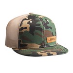 Leupold 172599 Leather Patch Logo Trucker Hat, Polyester Camo/Khaki 