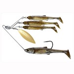 LiveTarget Lures MNSR11SM853 Baitball Spinner Rig Freshwater, Small, 1'-15' Depth, 3/8 oz Weight, Dark Amber Gold, Per 1