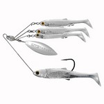 LiveTarget Lures MNSR14LG855 Baitball Spinner Rig Freshwater, Large, 1/2 oz Weight, 1'-15' Depth, White/Silver, Per 1