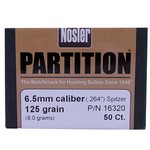 Nosler 16320 6.5mm Bullets Partition, 125 Grains, Spitzer, Per 50