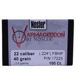 Nosler 17225 22 Caliber Bullets Varmageddon, 40 Grains, Hollow Point Flat Base, Per 100