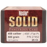 Nosler 27452 458 Caliber Bullets Soild, 500 Grains, Flat Nose Lead-Free, Per 25