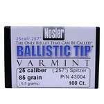 Nosler 43004 25 Caliber Bullets Ballistic Tip Varmint, 85 Grains, Spitzer Boat Tail, Per 100