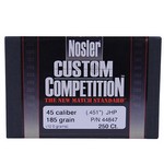 Nosler 44847 45 Caliber Bullets Custom Competition, 185 Grains, Jacketed Hollow Point, Per 250