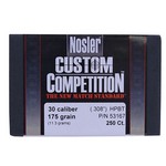 Nosler 53167 30 Caliber Bullets Custom Competition, 175 Grains, Hollow Point Boat Tail, Per 250