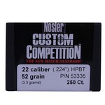 Nosler 53335 22 Caliber Bullets Custom Competition, 52 Grains, Hollow Point Boat Tail, Per 250