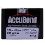 Nosler 56382 338 Caliber Bullets AccuBond, 200 Grains, Bonded Spitzer, Per 50