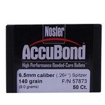 Nosler 57873 6.5mm Bullets AccuBond, 140 Grains, Bonded Spitzer Boat Tail, Per 50