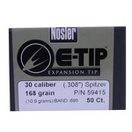 Nosler 59415 30 Caliber Bullets E-Tip, 168 Grains, Spitzer Boat Tail Lead Free, Per 50