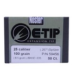 Nosler 59456 25 Caliber Bullets E-Tip, 100 Grains, Spitzer Boat Tail Lead Free, Per 50