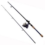Okuma FNX-602-30BL Fin-Chaser Spinning Combo 30 Reel Size, 6' Length, 2 Piece, 1/8-3/8 oz Lure Rating, Ambidextrous
