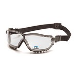 Pyramex Safety Products GB1810STR25 V2G Safety Glasses Clear Anti-Fog Reader Lens with Black Strap/Temples, +2.5 Magnification