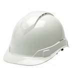 Pyramex Safety Products HP44110V Ridgeline Cap Style Vented Hard Hat 4 Point Ratchet, White
