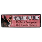 Rivers Edge Products 1417 Tin Sign Beware of Dog, Size 10 1/2