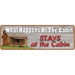 Rivers Edge Products 1419 Tin Sign What Happens At The Cabin, Size 10 1/2