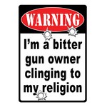 Rivers Edge Products 1524 Tin Sign Warning-Bitter Gun Owner, Size 12