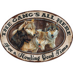 Rivers Edge Products 1539 Tin Sign The Gang's All Here, Size 12
