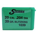 Sierra Bullets 1039 20 Caliber BlitzKing, 39 Grains, Boat Tail, Per 100