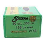 Sierra Bullets 2156 30 Caliber MatchKing, 155 Grains, Palma Hollow Point Boat Tail, Per 100