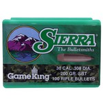 Sierra Bullets 2165 30 Caliber GameKing, 200 Grains, Spitzer Boat Tail, Per 100