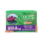 Sierra Bullets 7295 6mm/243 Caliber Tipped MatchKing Bullets, 95 Grains, Polymer Tip Boat Tail, Per 100