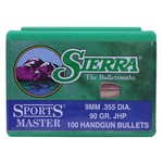 Sierra Bullets 8100 9mm Sports Master, 90 Grains, Jacketed Hollow Point, Per 100