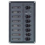 BEP AC Circuit Breaker Panel w/o Meters, RV 6Way AC Panel w/Double Pole Mains, Black