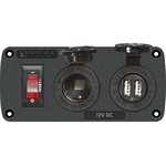 Blue Sea 4353 BelowDeck Panel - 12V Socket & Dual USB