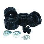 C.E. Smith Ribbed Roller Replacement Kit - 4 Pack - Black