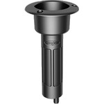 Mate Series Plastic 0&deg; Rod & Cup Holder - Drain - Round Top - Black