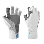 Mustang Traction UV Open Finger Fishing Glove - Light Gray/Blue - Medium