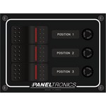 Paneltronics Waterproof Panel - DC 3-Position Illuminated Rocker Switch & Fuse