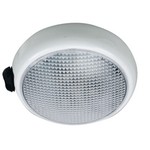 Perko Round Surface Mount LED Dome Light - White Powder Coat - w/ Switch