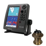 SI-TEX SVS-760CF Dual Frequency Chartplotter/Sounder w/ Navionics+ Flexible Coverage & Bronze 12 Degree Transducer