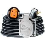 SmartPlug 30 Amp RV Kit 30' Dual Configuration Cordset - Black (SPX X Park Power) & Stainless Steel Inlet