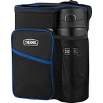 Thermos Lunch Lugger Cooler w/STAINLESS KING Direct Drink Bottle Set - Black