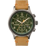 Timex Expedition&reg; Scout&trade; Chronograph Leather Watch - Green Dial