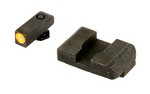 AmeriGlo Hackathorn, Sight, For Glock 17/19/22/23/24/26/27/33/34/35/37/38/39, Front/Rear, Green Tritium Orange Outline Front, Black Serrated Rear GL-433