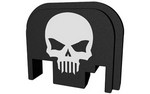 Bastion Slide Back Plate, Skull, Black and White, Fits Glock BASGL-SLD-BW-BTSKUL